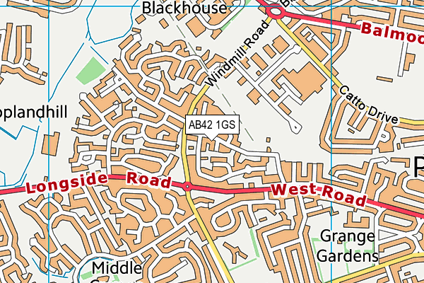 AB42 1GS map - OS VectorMap District (Ordnance Survey)