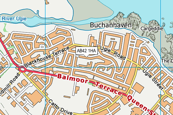 AB42 1HA map - OS VectorMap District (Ordnance Survey)