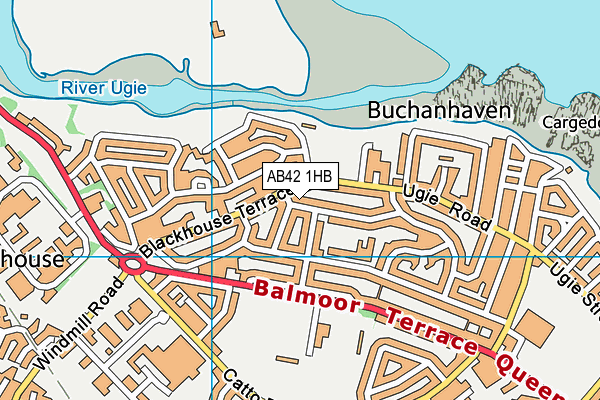 AB42 1HB map - OS VectorMap District (Ordnance Survey)