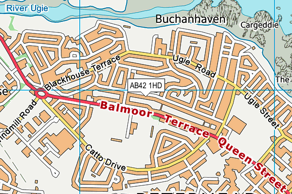 AB42 1HD map - OS VectorMap District (Ordnance Survey)