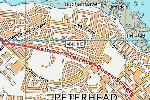 AB42 1HE map - OS VectorMap District (Ordnance Survey)