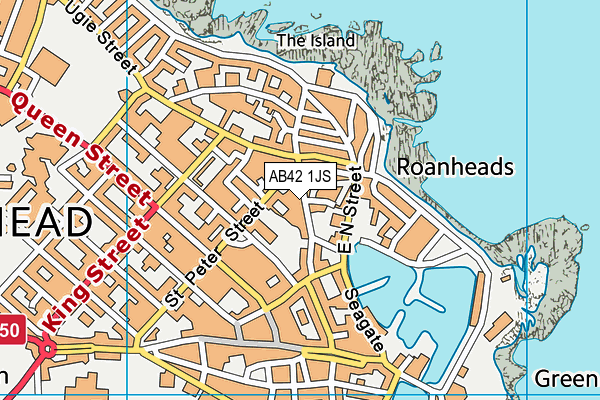 AB42 1JS map - OS VectorMap District (Ordnance Survey)