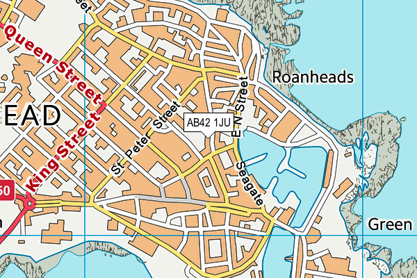 AB42 1JU map - OS VectorMap District (Ordnance Survey)