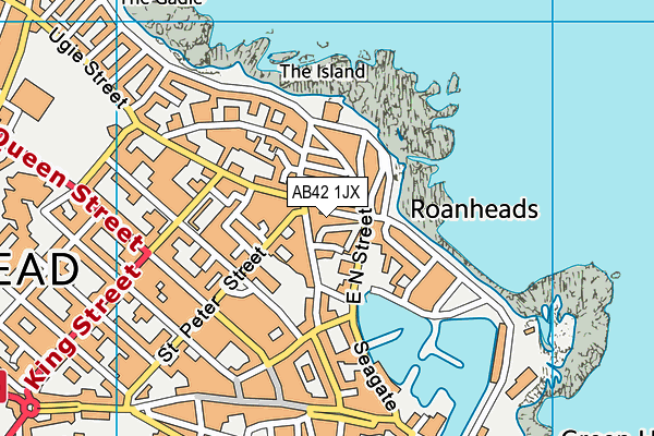 AB42 1JX map - OS VectorMap District (Ordnance Survey)
