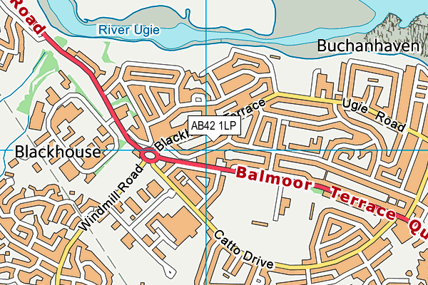 AB42 1LP map - OS VectorMap District (Ordnance Survey)