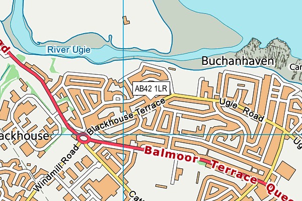 AB42 1LR map - OS VectorMap District (Ordnance Survey)