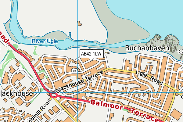 AB42 1LW map - OS VectorMap District (Ordnance Survey)