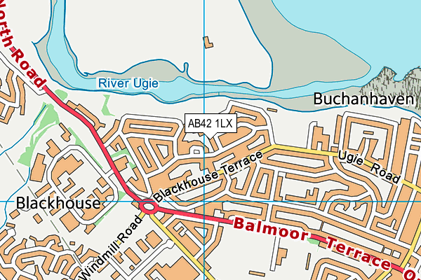 AB42 1LX map - OS VectorMap District (Ordnance Survey)
