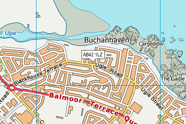 AB42 1LZ map - OS VectorMap District (Ordnance Survey)