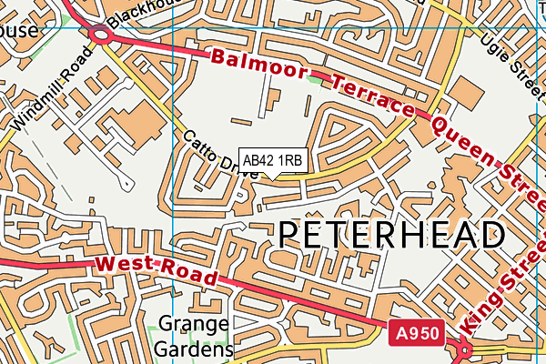 AB42 1RB map - OS VectorMap District (Ordnance Survey)
