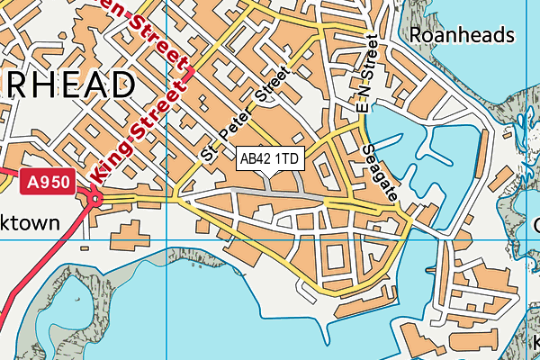 AB42 1TD map - OS VectorMap District (Ordnance Survey)