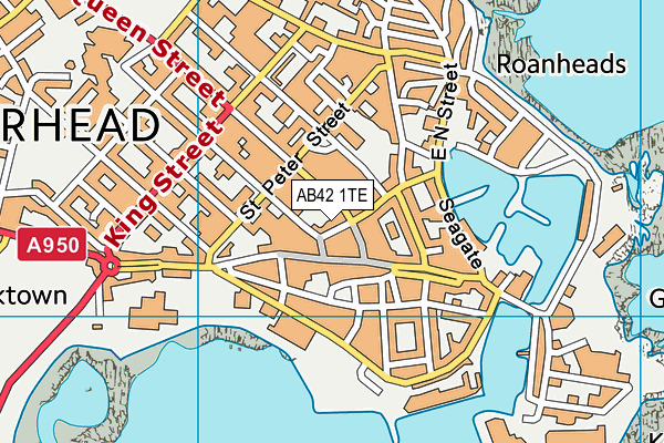 AB42 1TE map - OS VectorMap District (Ordnance Survey)