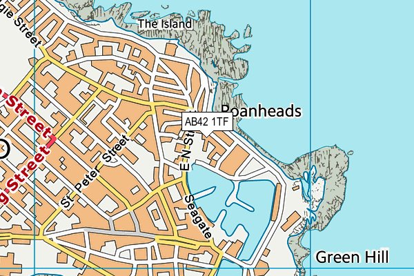 AB42 1TF map - OS VectorMap District (Ordnance Survey)