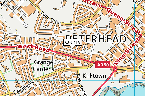 AB42 1TG map - OS VectorMap District (Ordnance Survey)