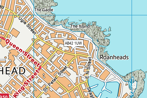 AB42 1UW map - OS VectorMap District (Ordnance Survey)
