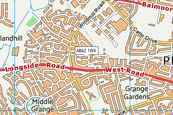 AB42 1WX map - OS VectorMap District (Ordnance Survey)