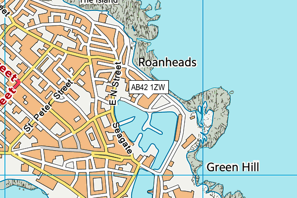 AB42 1ZW map - OS VectorMap District (Ordnance Survey)