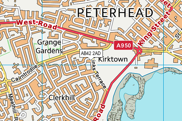 AB42 2AD map - OS VectorMap District (Ordnance Survey)