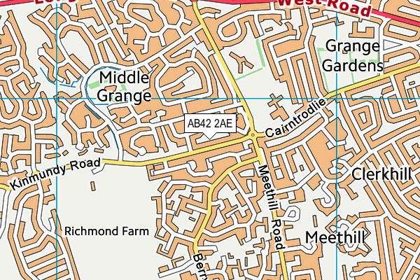 AB42 2AE map - OS VectorMap District (Ordnance Survey)