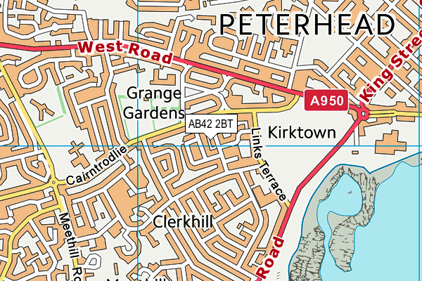 AB42 2BT map - OS VectorMap District (Ordnance Survey)