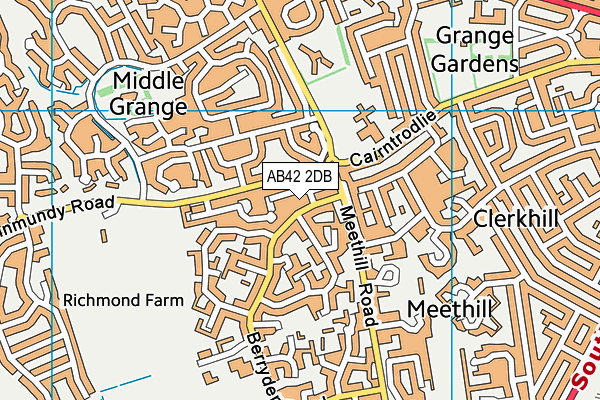 AB42 2DB map - OS VectorMap District (Ordnance Survey)