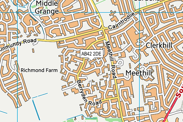 AB42 2DE map - OS VectorMap District (Ordnance Survey)
