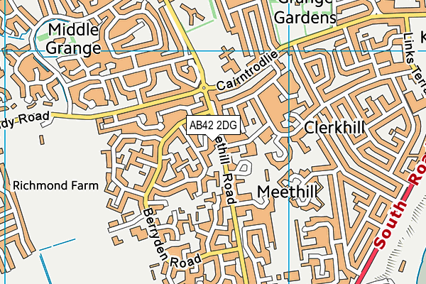 AB42 2DG map - OS VectorMap District (Ordnance Survey)