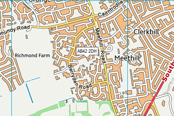 AB42 2DH map - OS VectorMap District (Ordnance Survey)