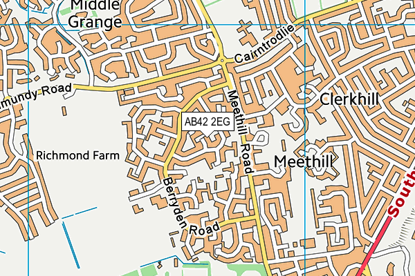 AB42 2EG map - OS VectorMap District (Ordnance Survey)
