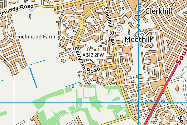 AB42 2FW map - OS VectorMap District (Ordnance Survey)