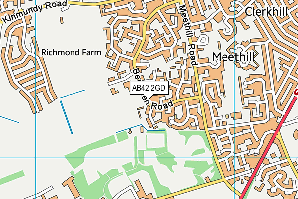 AB42 2GD map - OS VectorMap District (Ordnance Survey)