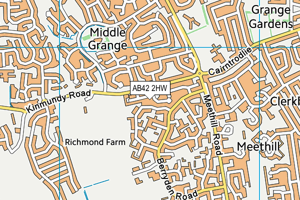 AB42 2HW map - OS VectorMap District (Ordnance Survey)