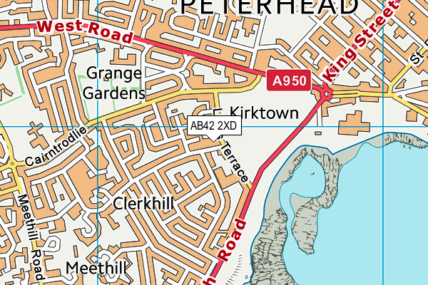 AB42 2XD map - OS VectorMap District (Ordnance Survey)