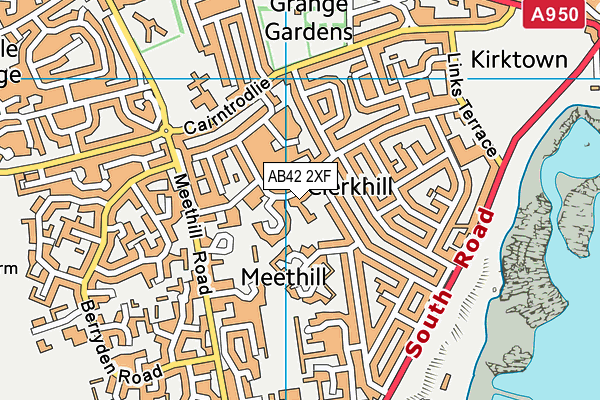 AB42 2XF map - OS VectorMap District (Ordnance Survey)