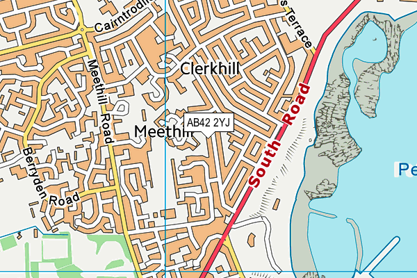 AB42 2YJ map - OS VectorMap District (Ordnance Survey)