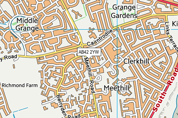 AB42 2YW map - OS VectorMap District (Ordnance Survey)
