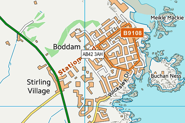 AB42 3AH map - OS VectorMap District (Ordnance Survey)