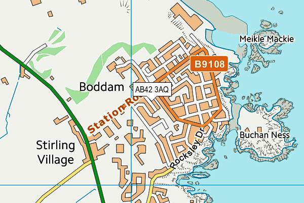 AB42 3AQ map - OS VectorMap District (Ordnance Survey)