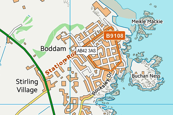 AB42 3AS map - OS VectorMap District (Ordnance Survey)