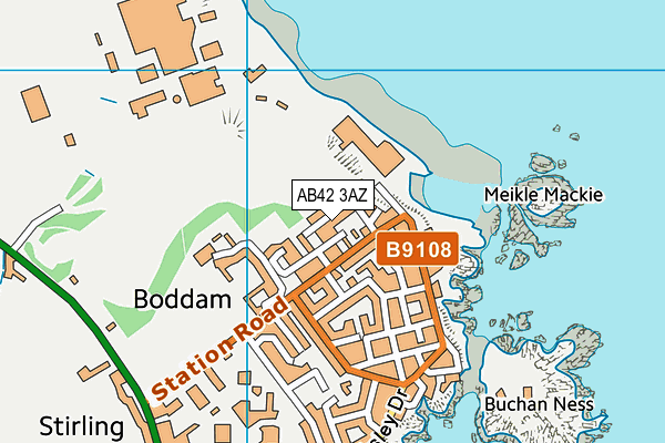AB42 3AZ map - OS VectorMap District (Ordnance Survey)