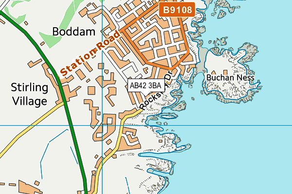 AB42 3BA map - OS VectorMap District (Ordnance Survey)