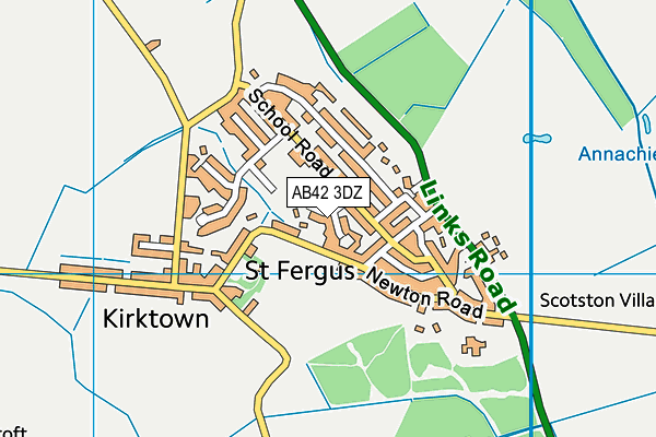 AB42 3DZ map - OS VectorMap District (Ordnance Survey)