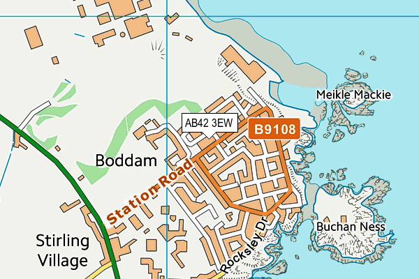 AB42 3EW map - OS VectorMap District (Ordnance Survey)