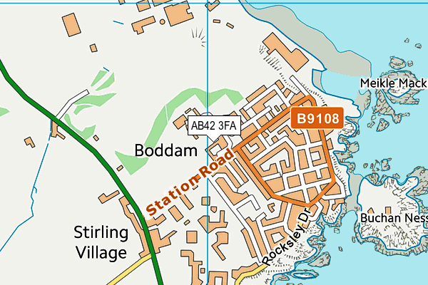 AB42 3FA map - OS VectorMap District (Ordnance Survey)