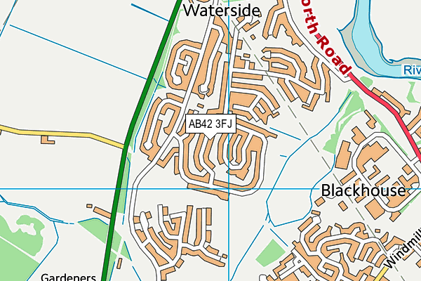 AB42 3FJ map - OS VectorMap District (Ordnance Survey)