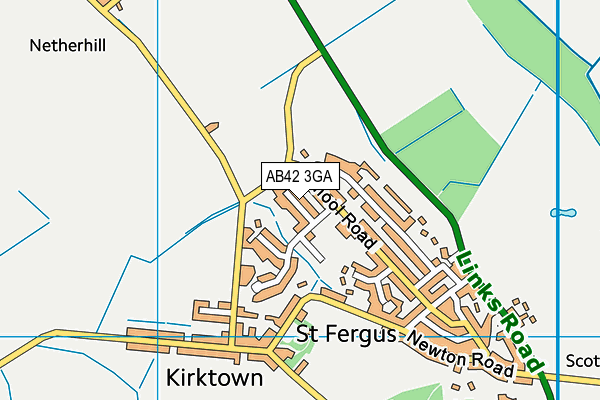 AB42 3GA map - OS VectorMap District (Ordnance Survey)