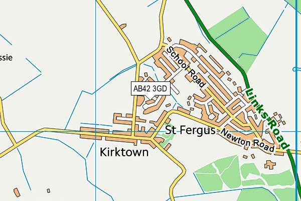 AB42 3GD map - OS VectorMap District (Ordnance Survey)