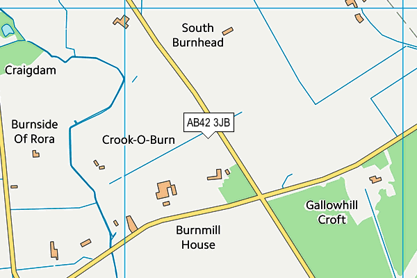 AB42 3JB map - OS VectorMap District (Ordnance Survey)