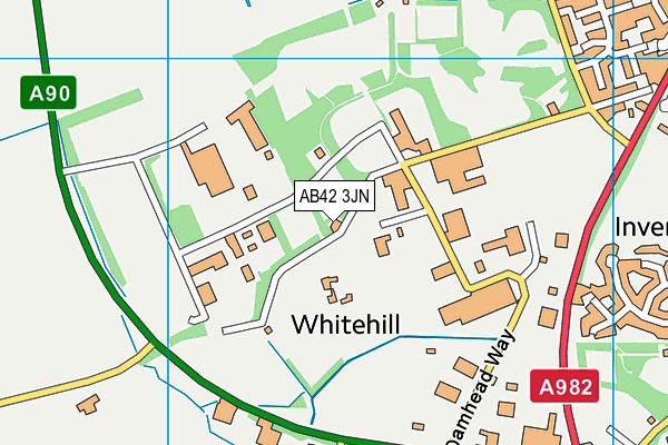 AB42 3JN map - OS VectorMap District (Ordnance Survey)