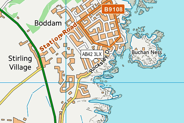 AB42 3LX map - OS VectorMap District (Ordnance Survey)